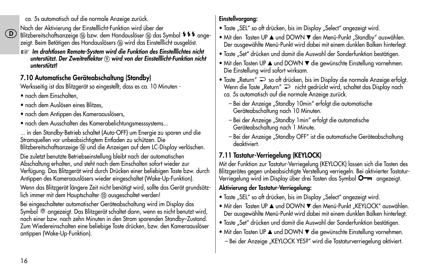 Metz MECABLITZ 58 AF-1 digital Pentax User Manual | Page 16 / 190