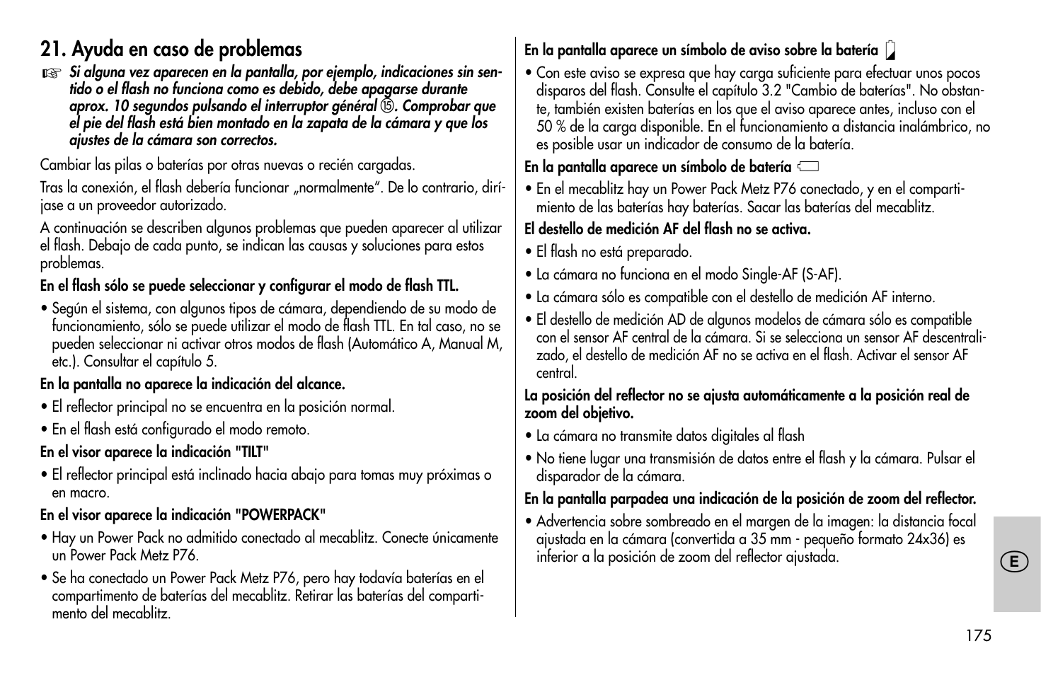 Metz MECABLITZ 58 AF-1 digital Pentax User Manual | Page 175 / 190