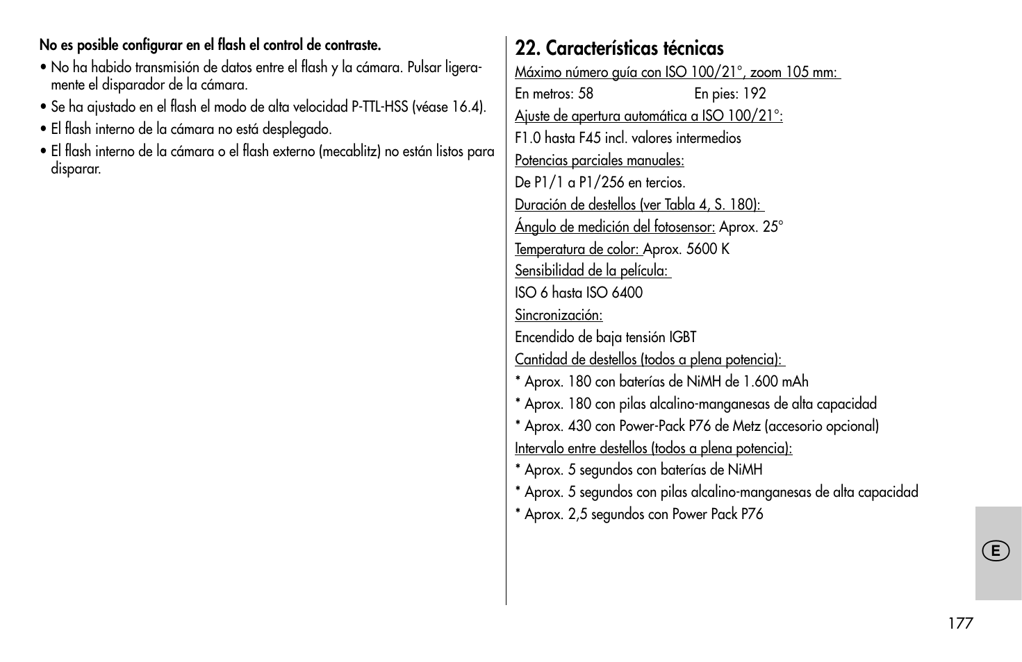 Metz MECABLITZ 58 AF-1 digital Pentax User Manual | Page 177 / 190