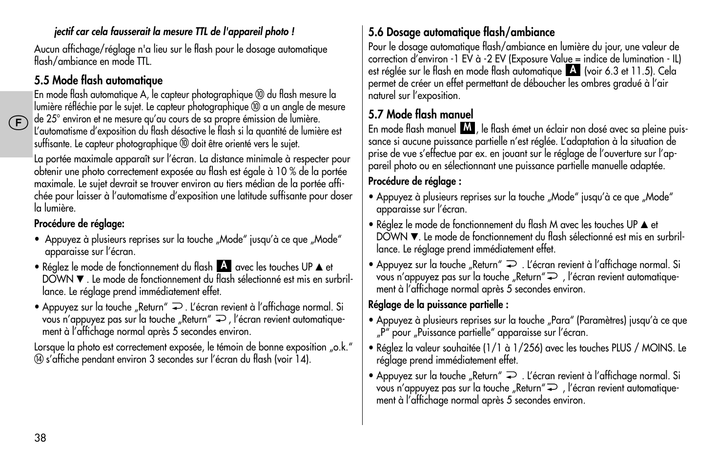 Metz MECABLITZ 58 AF-1 digital Pentax User Manual | Page 38 / 190