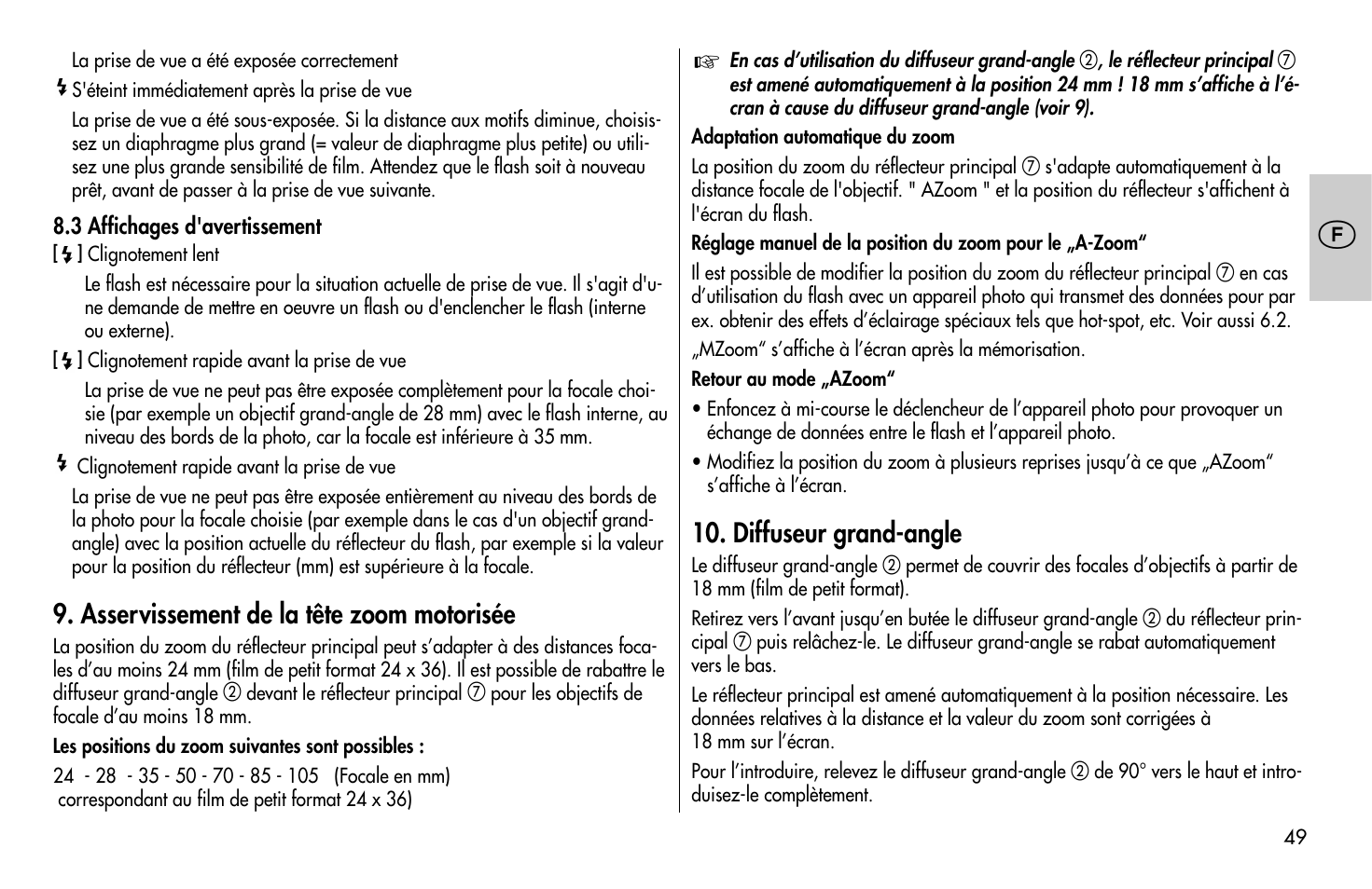 Metz MECABLITZ 58 AF-1 digital Pentax User Manual | Page 49 / 190