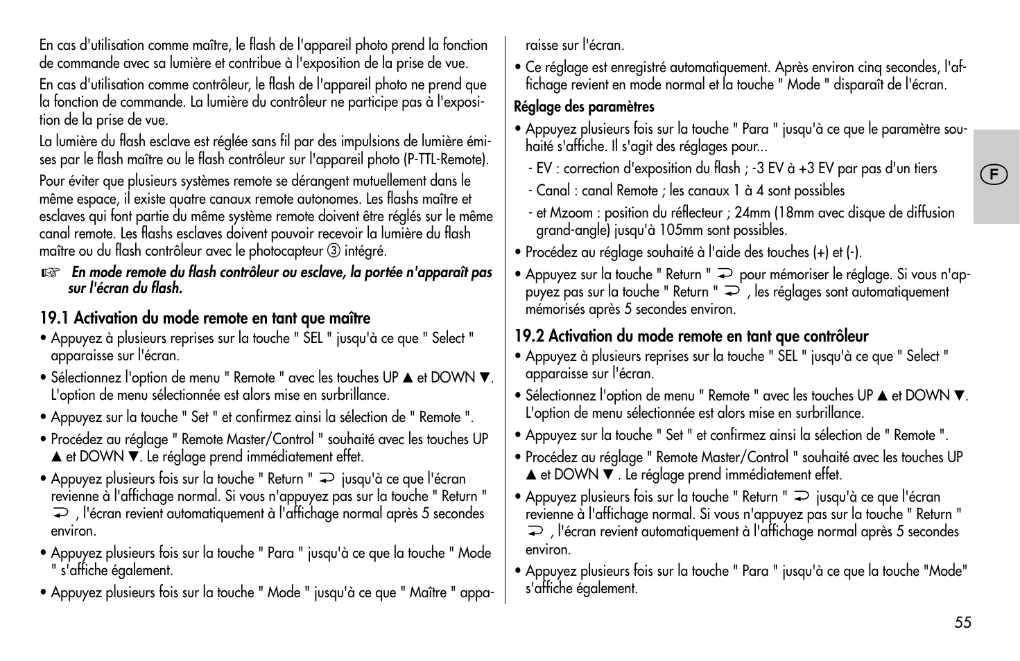 Metz MECABLITZ 58 AF-1 digital Pentax User Manual | Page 55 / 190
