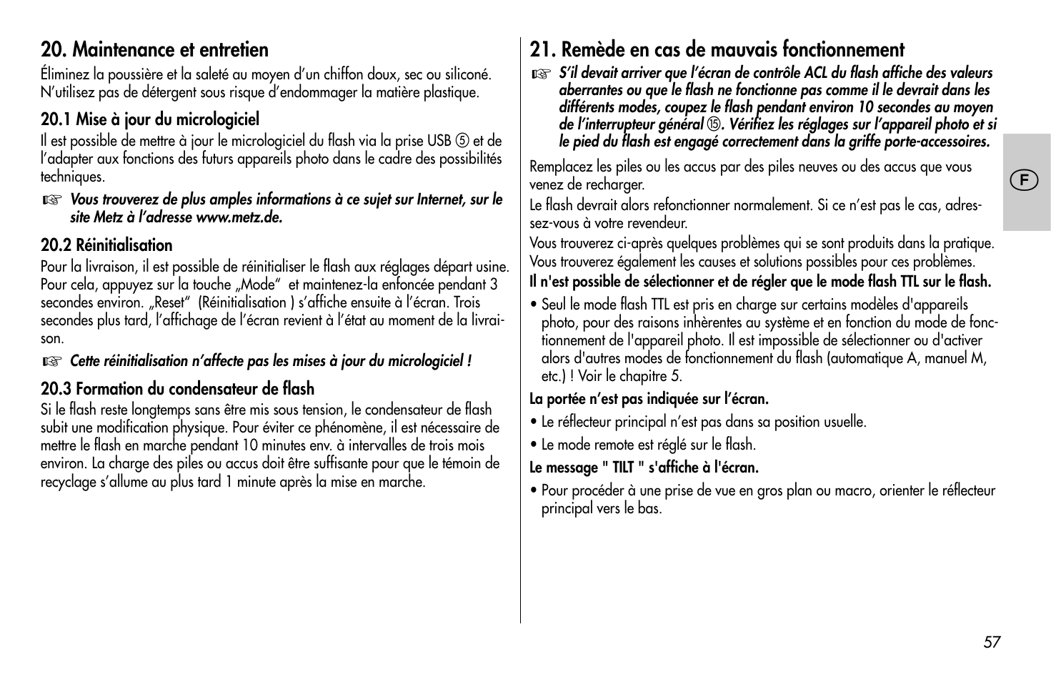 Metz MECABLITZ 58 AF-1 digital Pentax User Manual | Page 57 / 190