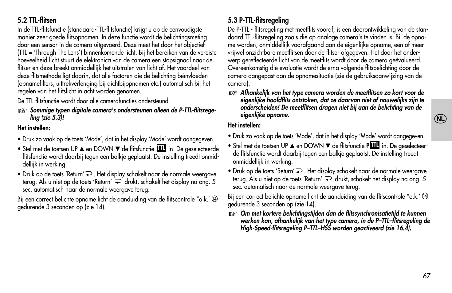 Metz MECABLITZ 58 AF-1 digital Pentax User Manual | Page 67 / 190