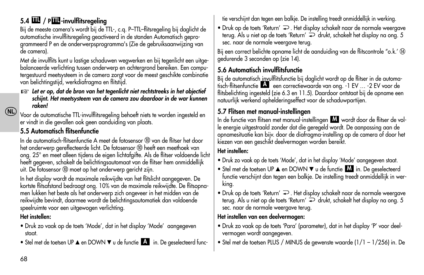 Metz MECABLITZ 58 AF-1 digital Pentax User Manual | Page 68 / 190