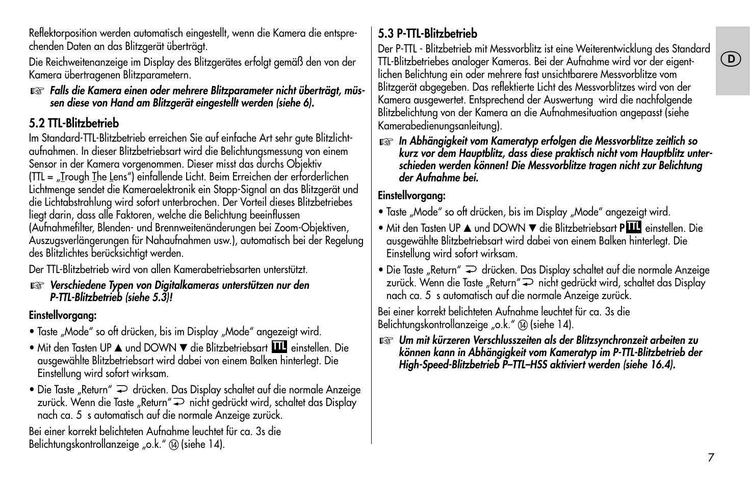 Metz MECABLITZ 58 AF-1 digital Pentax User Manual | Page 7 / 190