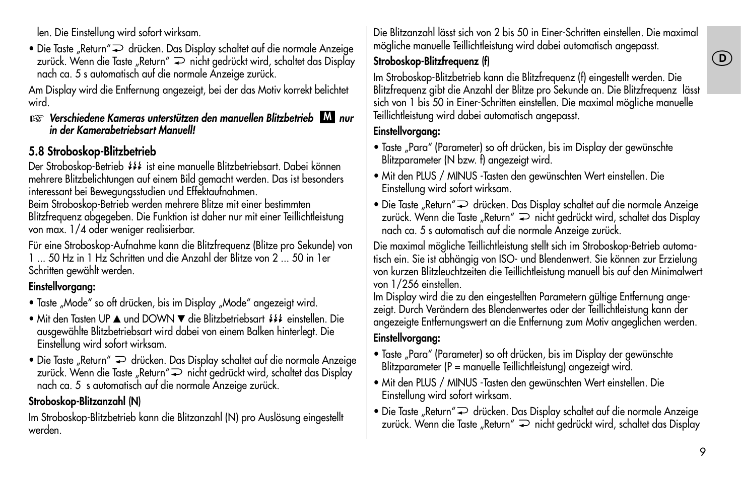 Metz MECABLITZ 58 AF-1 digital Pentax User Manual | Page 9 / 190