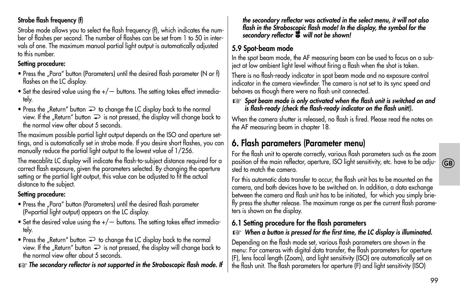 Metz MECABLITZ 58 AF-1 digital Pentax User Manual | Page 99 / 190