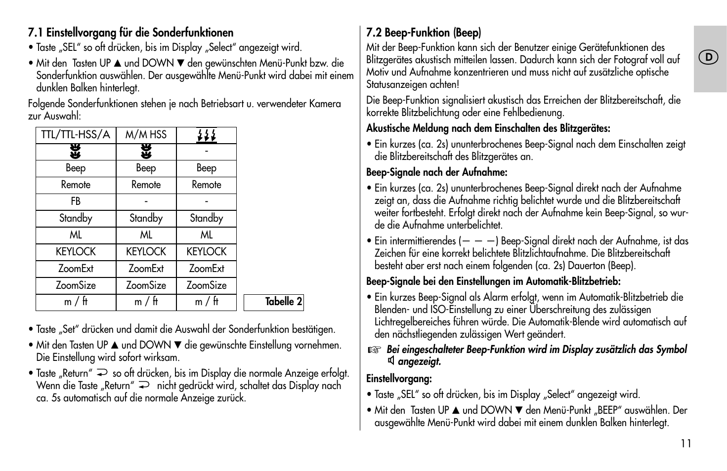 Metz MECABLITZ 58 AF-1 digital Olympus User Manual | Page 11 / 166