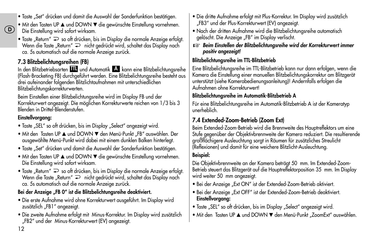 Metz MECABLITZ 58 AF-1 digital Olympus User Manual | Page 12 / 166