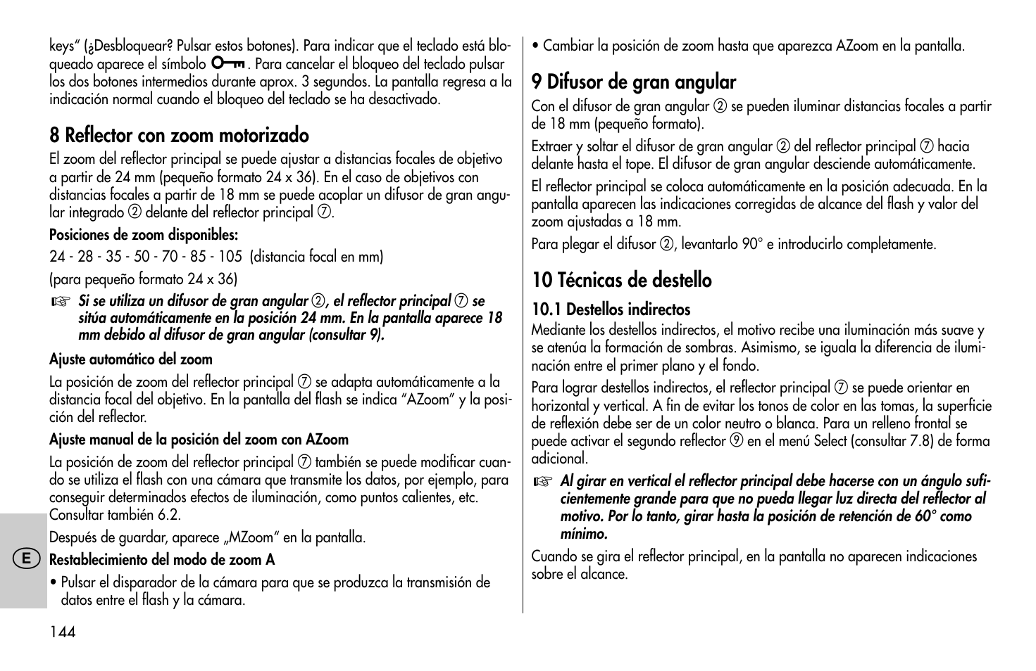 Metz MECABLITZ 58 AF-1 digital Olympus User Manual | Page 144 / 166