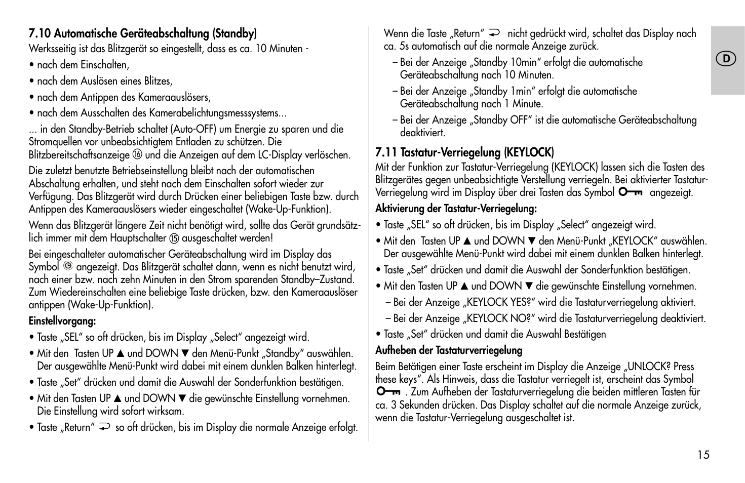 Metz MECABLITZ 58 AF-1 digital Olympus User Manual | Page 15 / 166