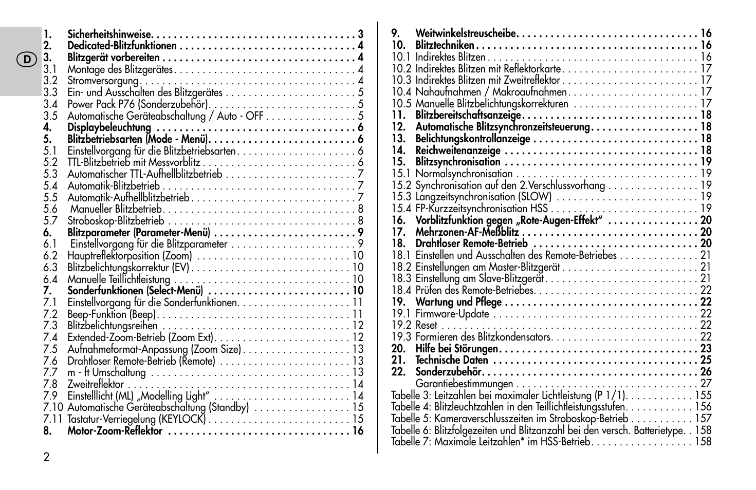 Metz MECABLITZ 58 AF-1 digital Olympus User Manual | Page 2 / 166