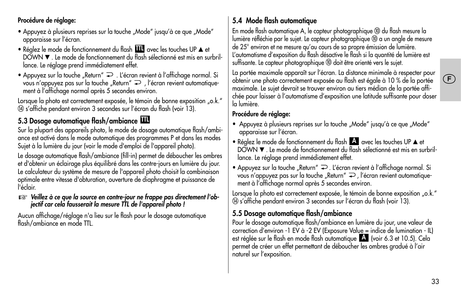 Metz MECABLITZ 58 AF-1 digital Olympus User Manual | Page 33 / 166