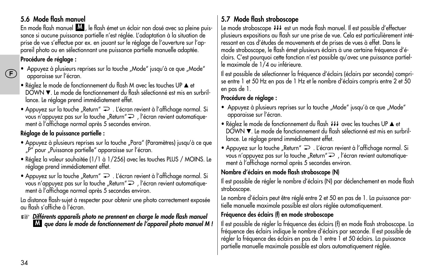 Metz MECABLITZ 58 AF-1 digital Olympus User Manual | Page 34 / 166