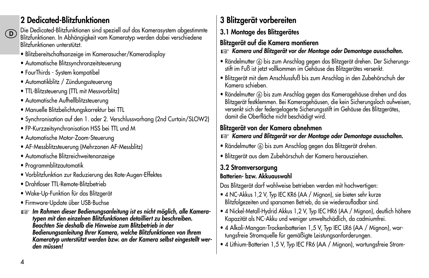 Metz MECABLITZ 58 AF-1 digital Olympus User Manual | Page 4 / 166