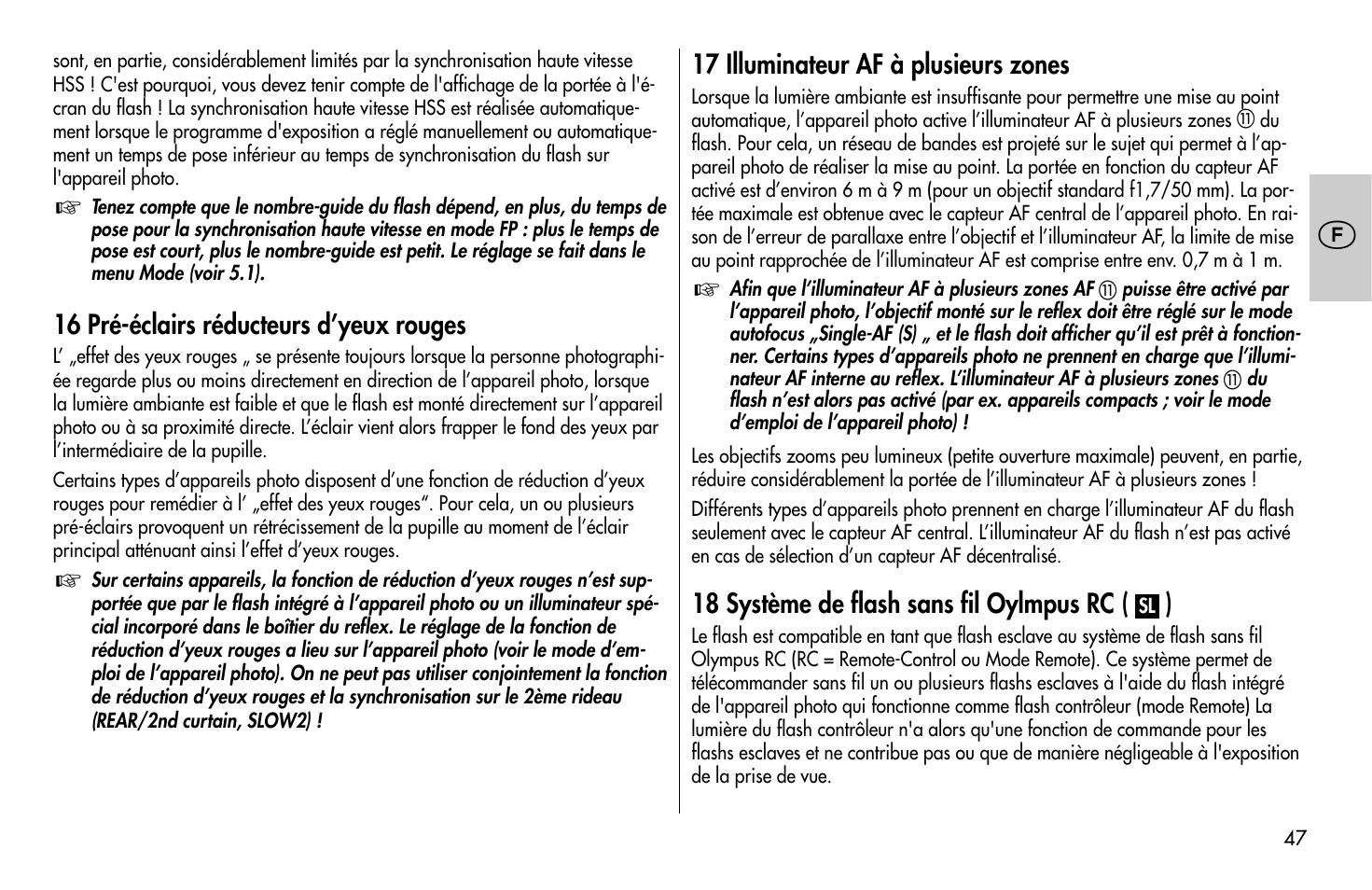 Metz MECABLITZ 58 AF-1 digital Olympus User Manual | Page 47 / 166