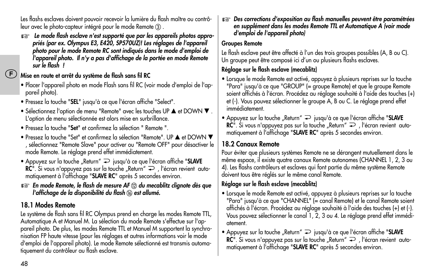 Metz MECABLITZ 58 AF-1 digital Olympus User Manual | Page 48 / 166