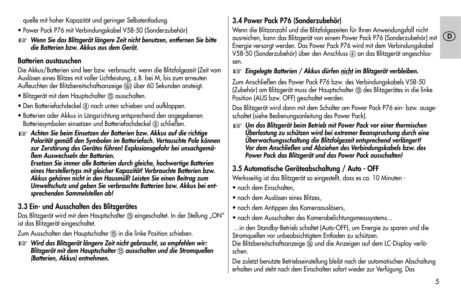 Metz MECABLITZ 58 AF-1 digital Olympus User Manual | Page 5 / 166
