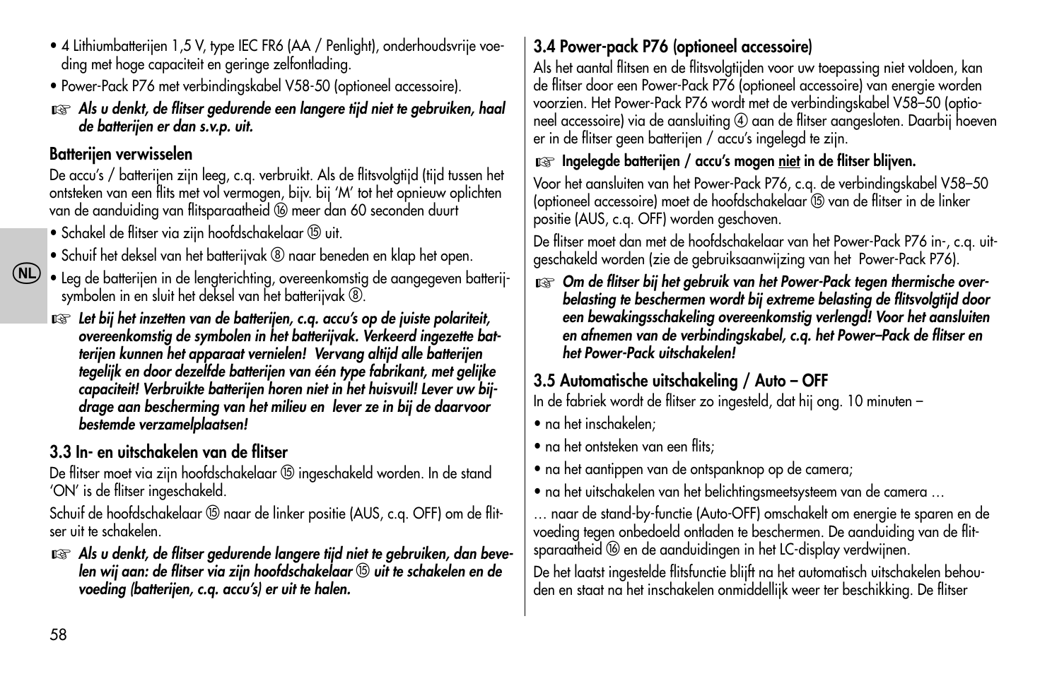 Metz MECABLITZ 58 AF-1 digital Olympus User Manual | Page 58 / 166