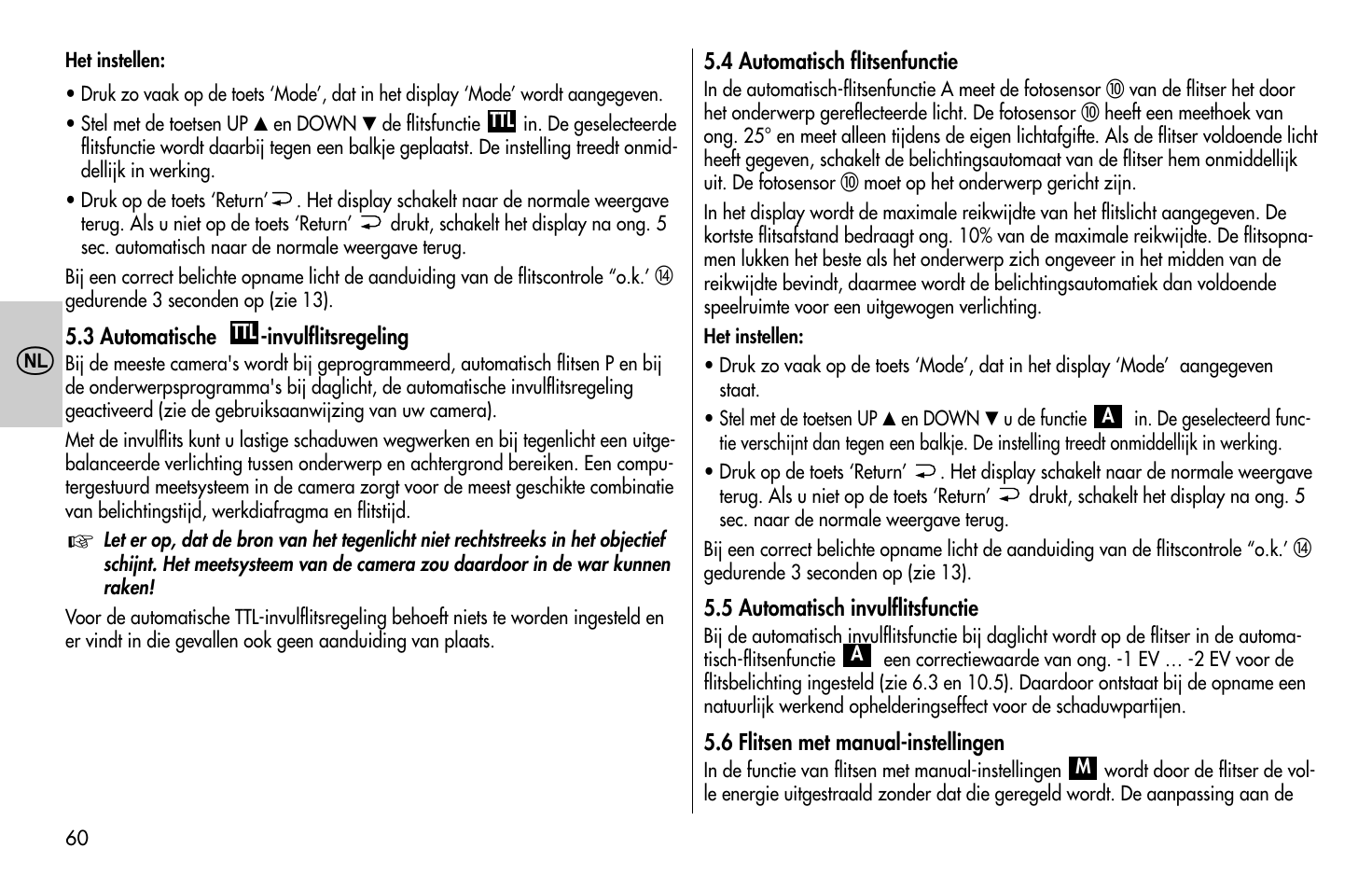 Metz MECABLITZ 58 AF-1 digital Olympus User Manual | Page 60 / 166