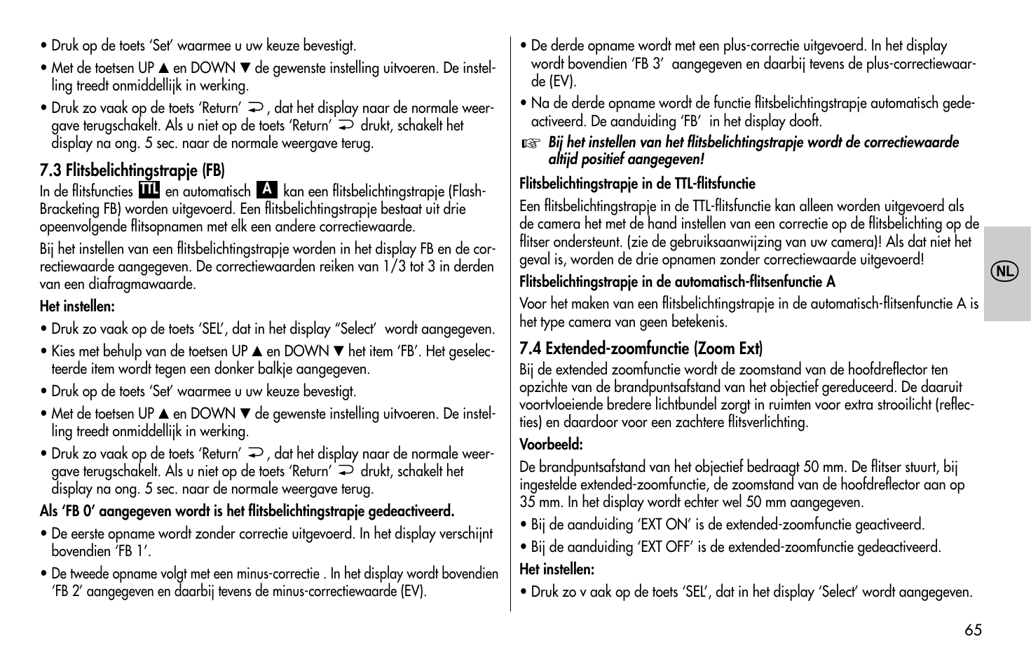 Metz MECABLITZ 58 AF-1 digital Olympus User Manual | Page 65 / 166