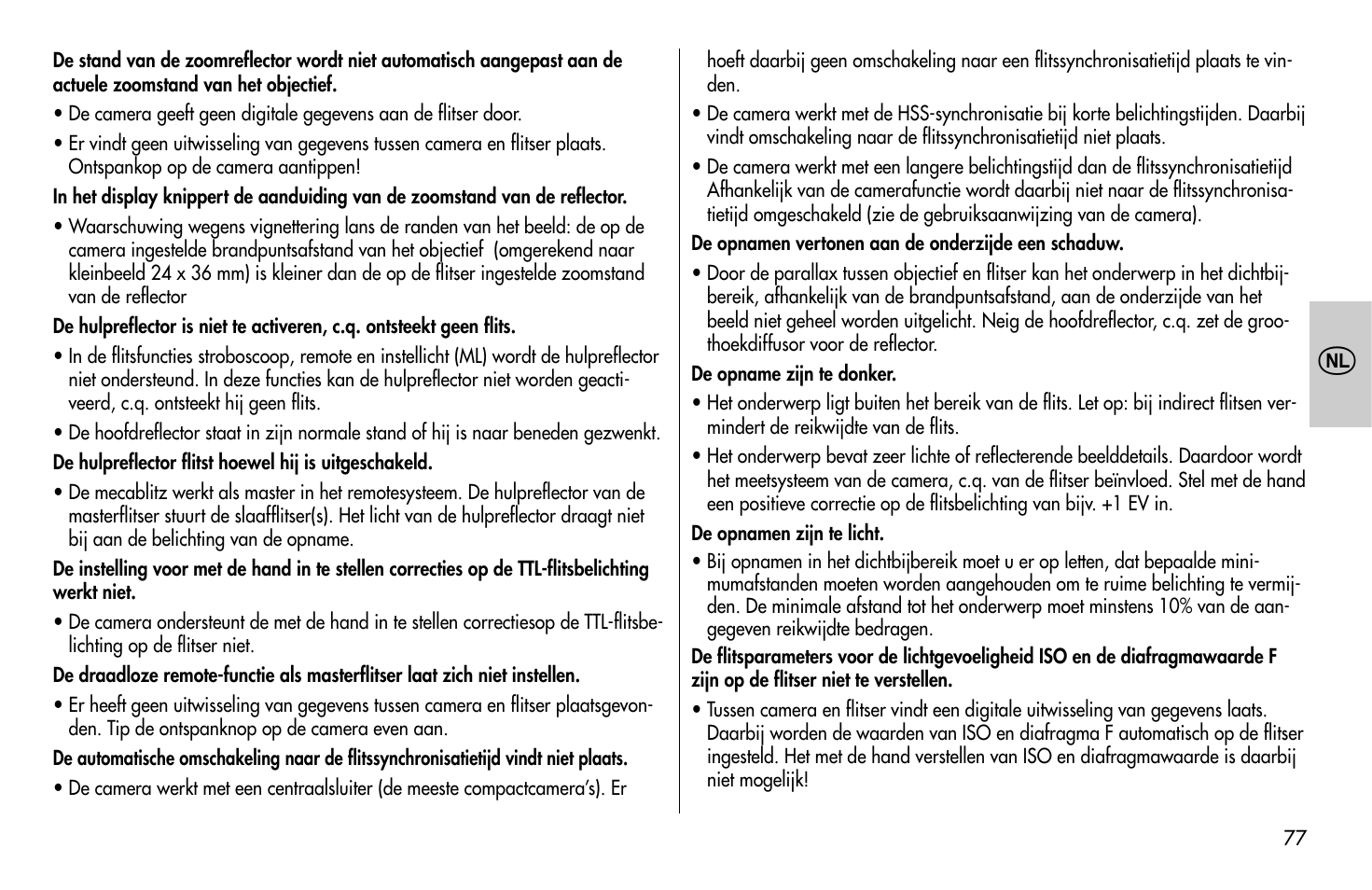 Metz MECABLITZ 58 AF-1 digital Olympus User Manual | Page 77 / 166