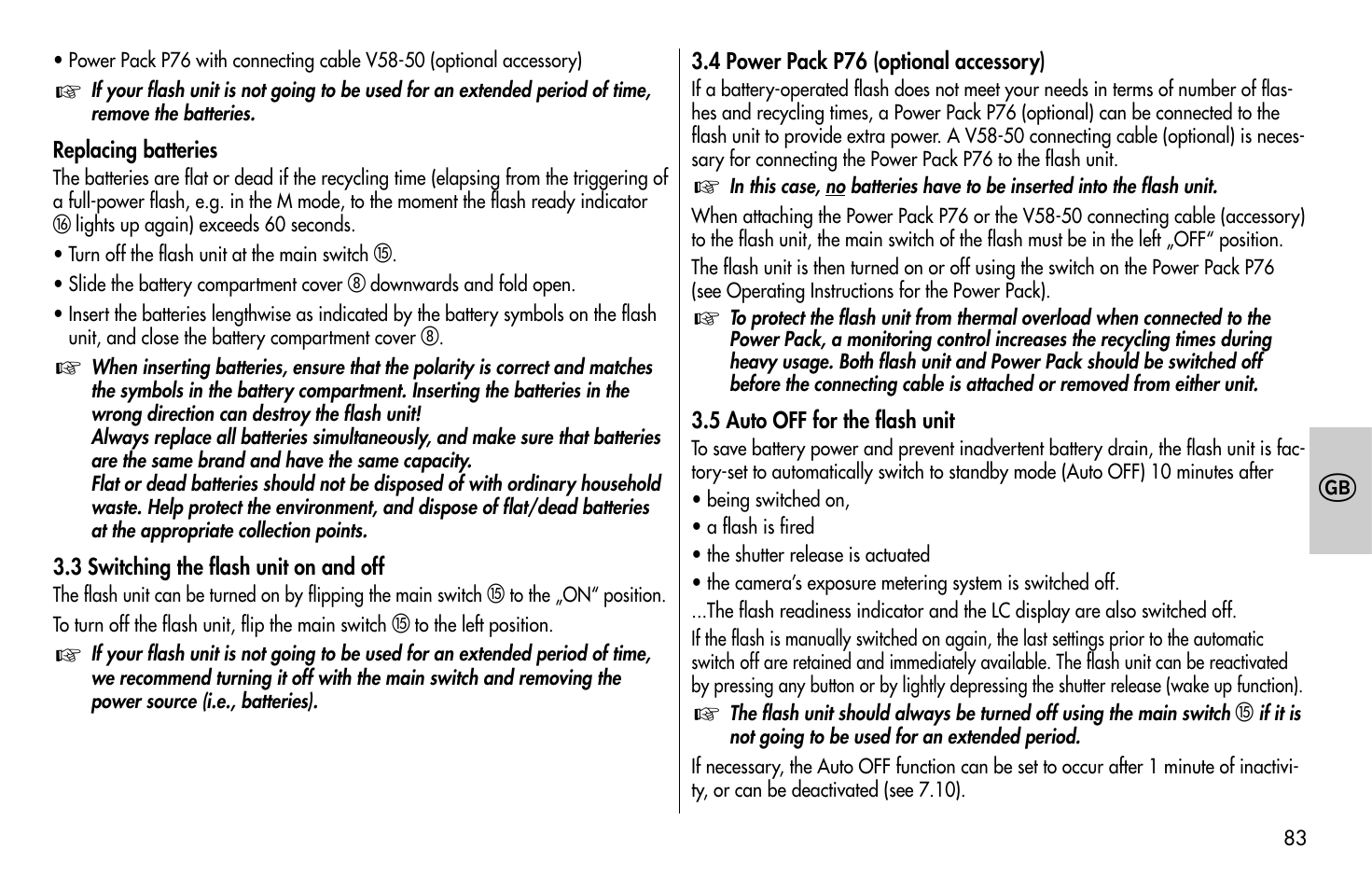 Metz MECABLITZ 58 AF-1 digital Olympus User Manual | Page 83 / 166