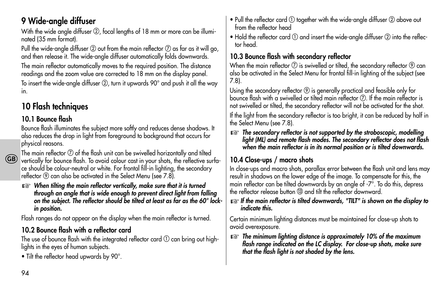 Metz MECABLITZ 58 AF-1 digital Olympus User Manual | Page 94 / 166