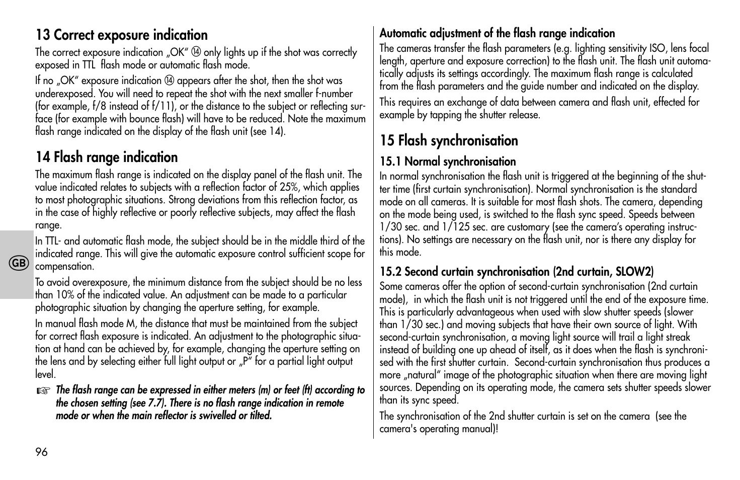Metz MECABLITZ 58 AF-1 digital Olympus User Manual | Page 96 / 166