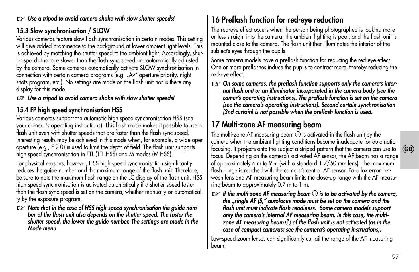 Metz MECABLITZ 58 AF-1 digital Olympus User Manual | Page 97 / 166