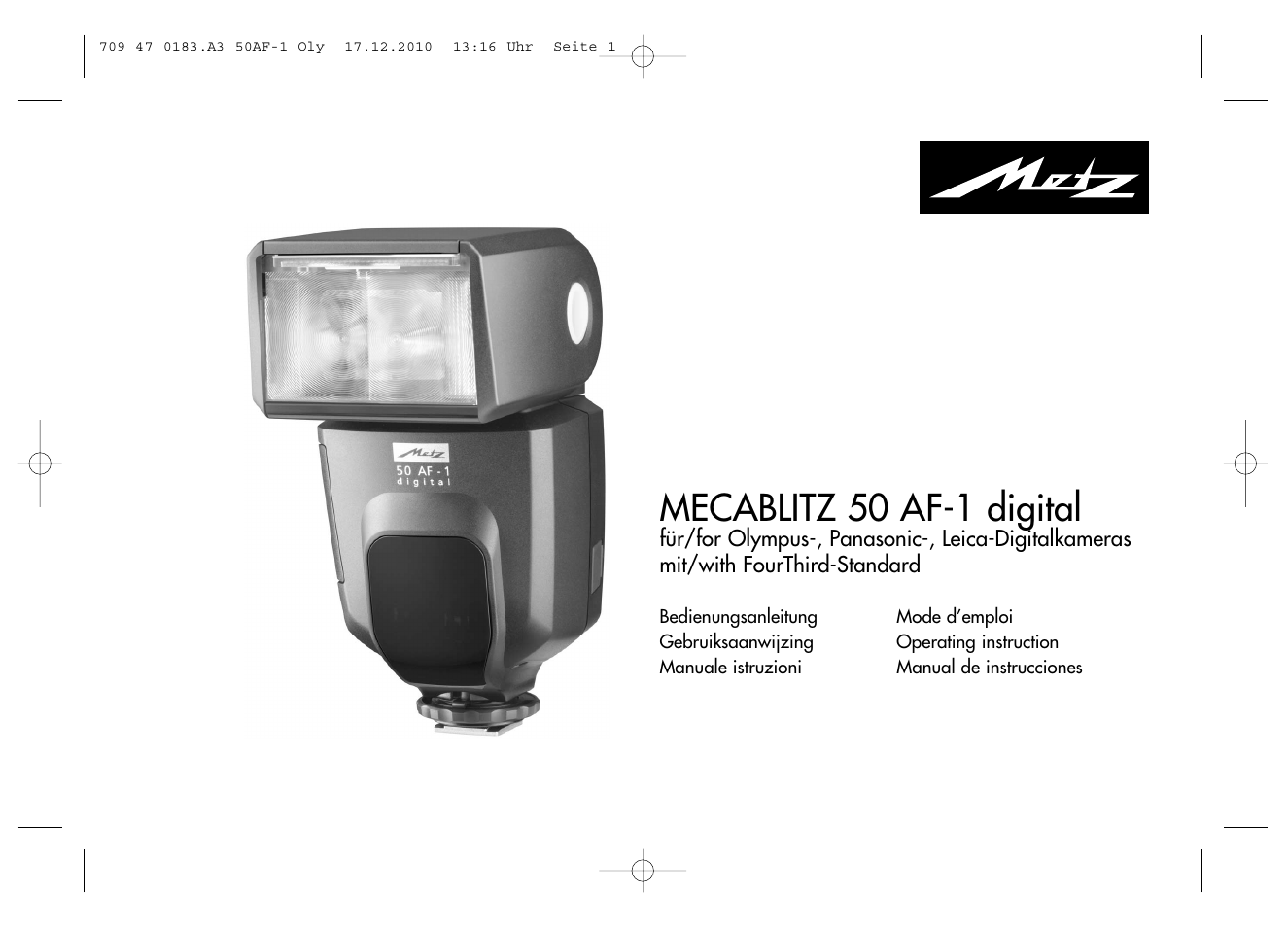 Metz MECABLITZ 50 AF-1 digital Olympus User Manual | 166 pages