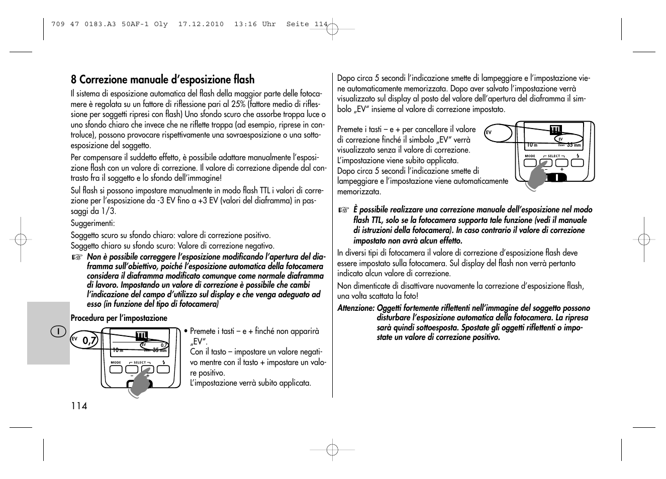 Metz MECABLITZ 50 AF-1 digital Olympus User Manual | Page 114 / 166