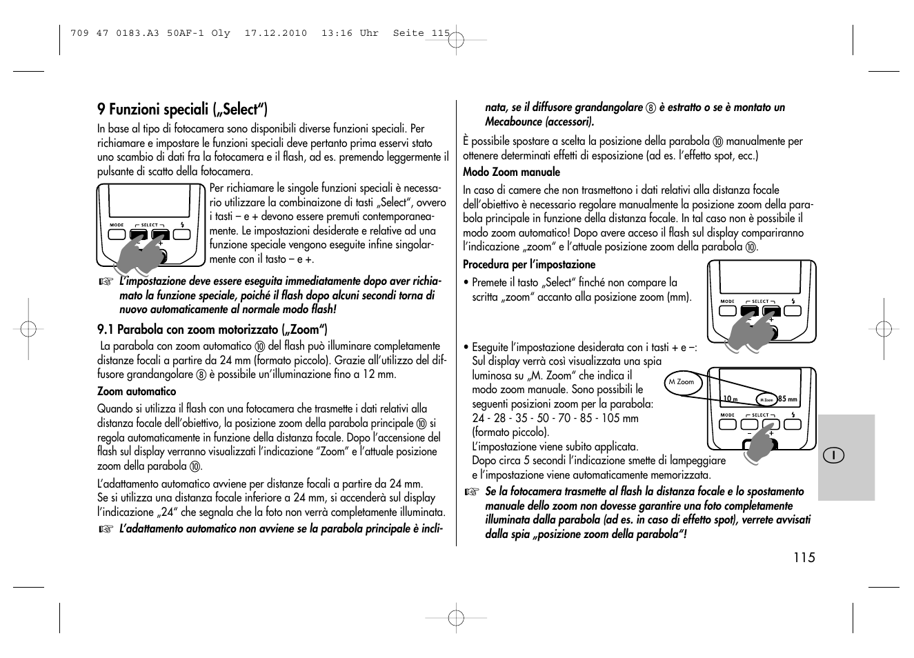Metz MECABLITZ 50 AF-1 digital Olympus User Manual | Page 115 / 166