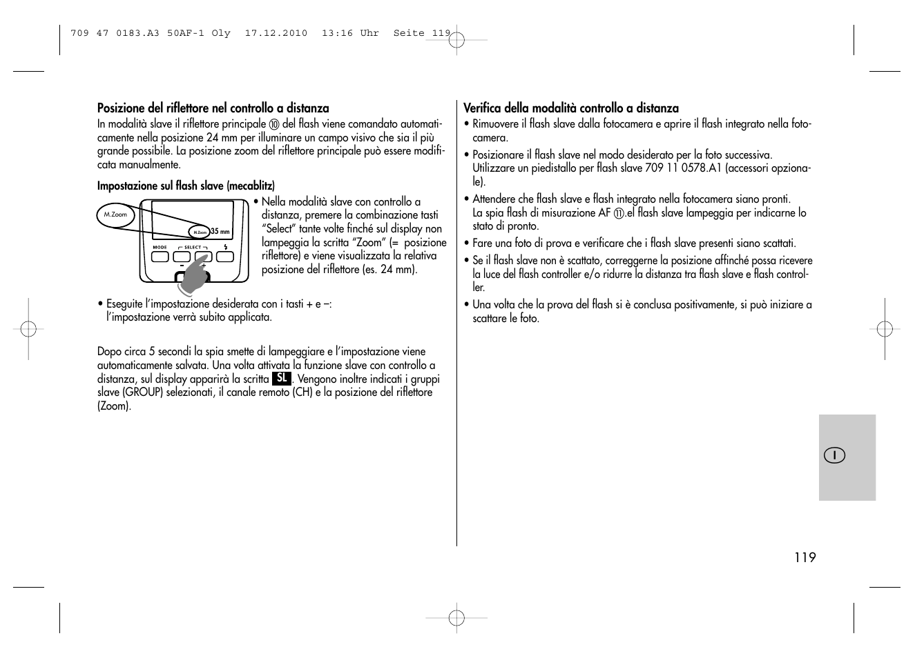 Metz MECABLITZ 50 AF-1 digital Olympus User Manual | Page 119 / 166