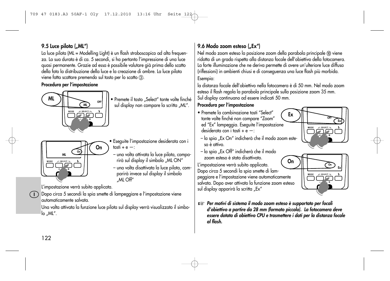 Metz MECABLITZ 50 AF-1 digital Olympus User Manual | Page 122 / 166
