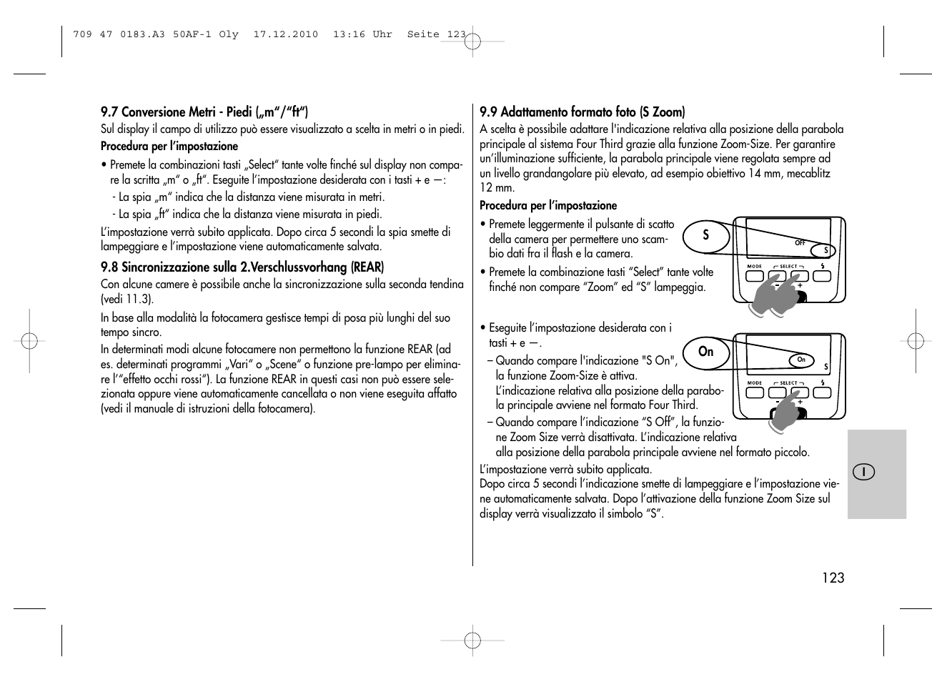 Metz MECABLITZ 50 AF-1 digital Olympus User Manual | Page 123 / 166