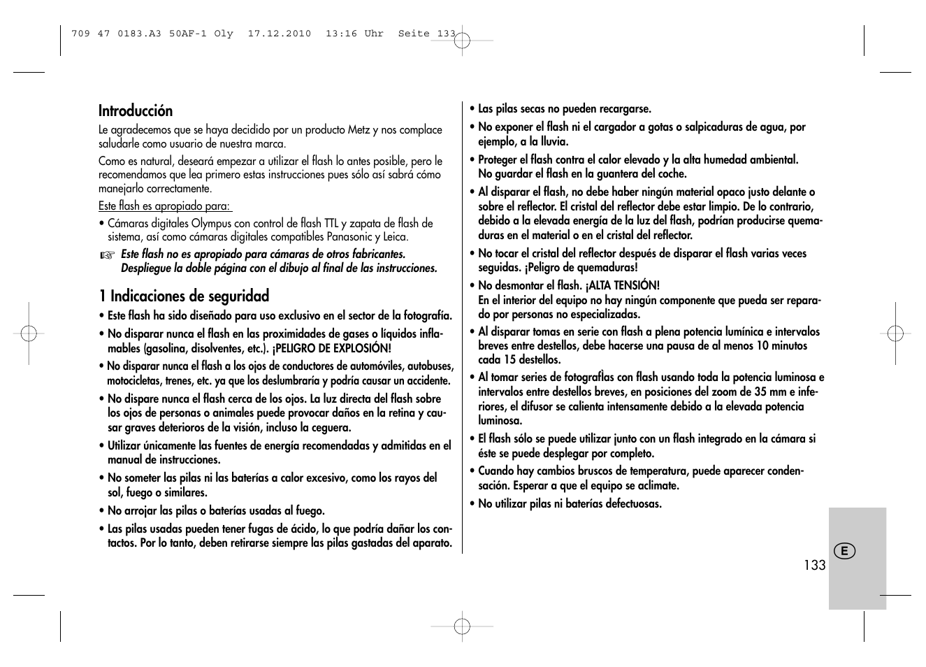 Metz MECABLITZ 50 AF-1 digital Olympus User Manual | Page 133 / 166
