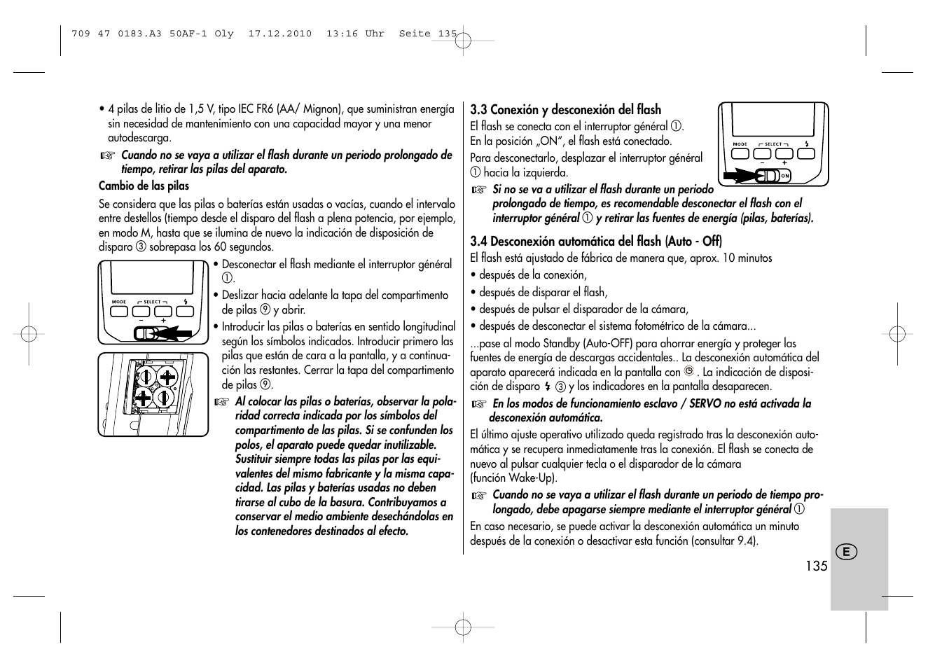 Metz MECABLITZ 50 AF-1 digital Olympus User Manual | Page 135 / 166