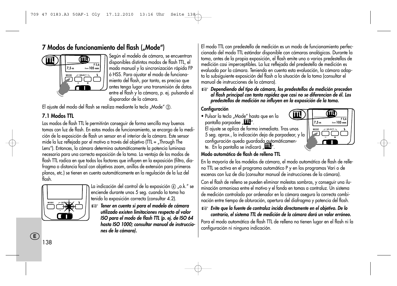 Metz MECABLITZ 50 AF-1 digital Olympus User Manual | Page 138 / 166