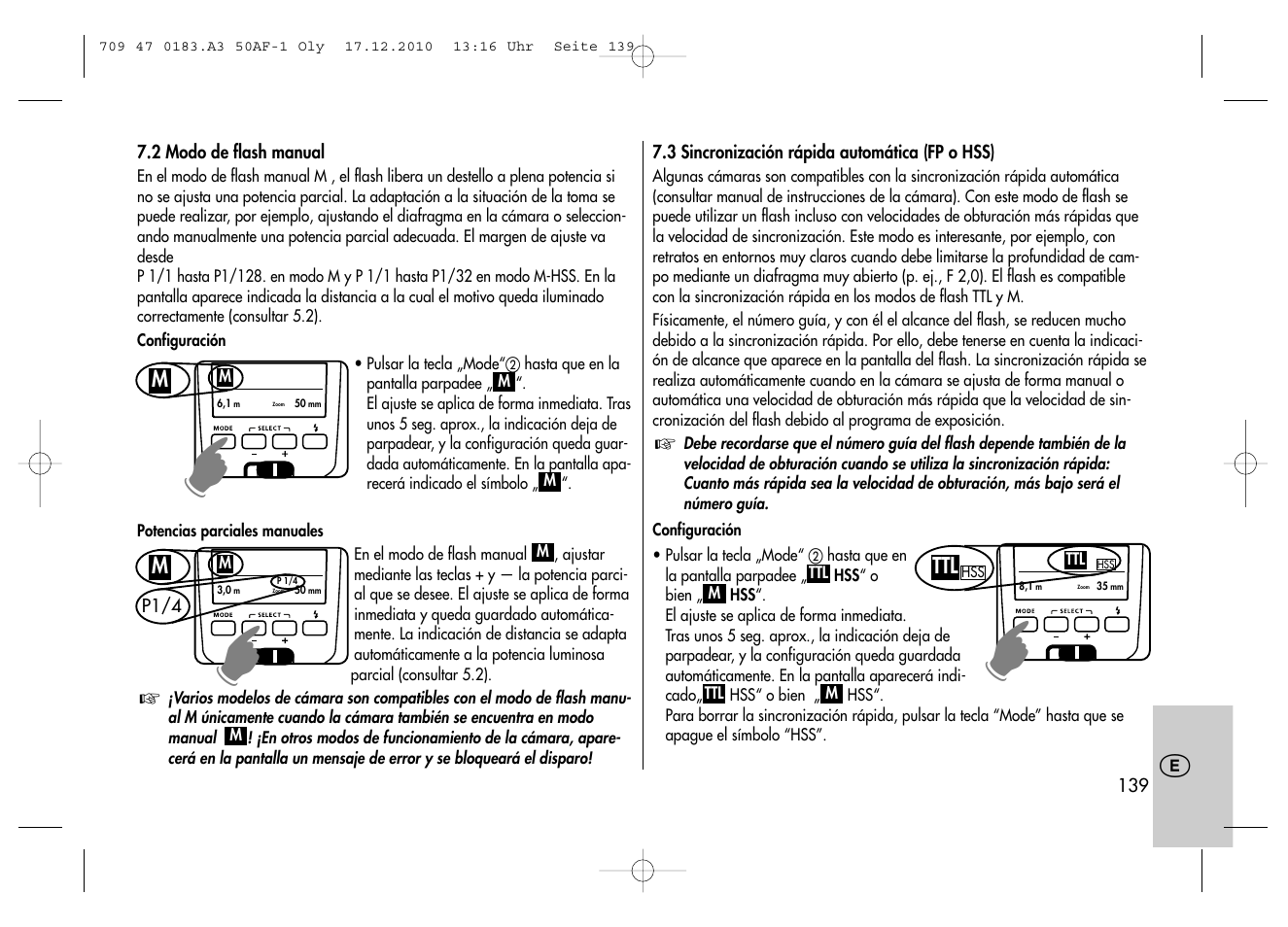 Metz MECABLITZ 50 AF-1 digital Olympus User Manual | Page 139 / 166