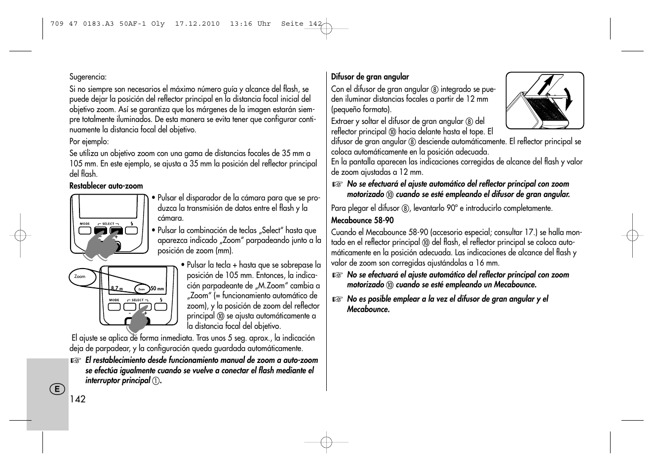 Metz MECABLITZ 50 AF-1 digital Olympus User Manual | Page 142 / 166