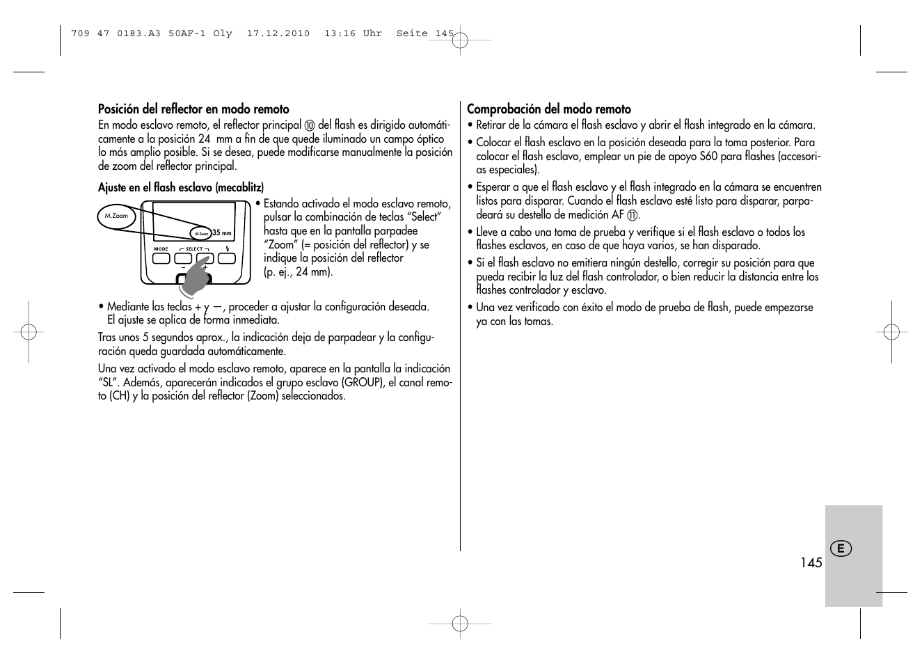 Metz MECABLITZ 50 AF-1 digital Olympus User Manual | Page 145 / 166