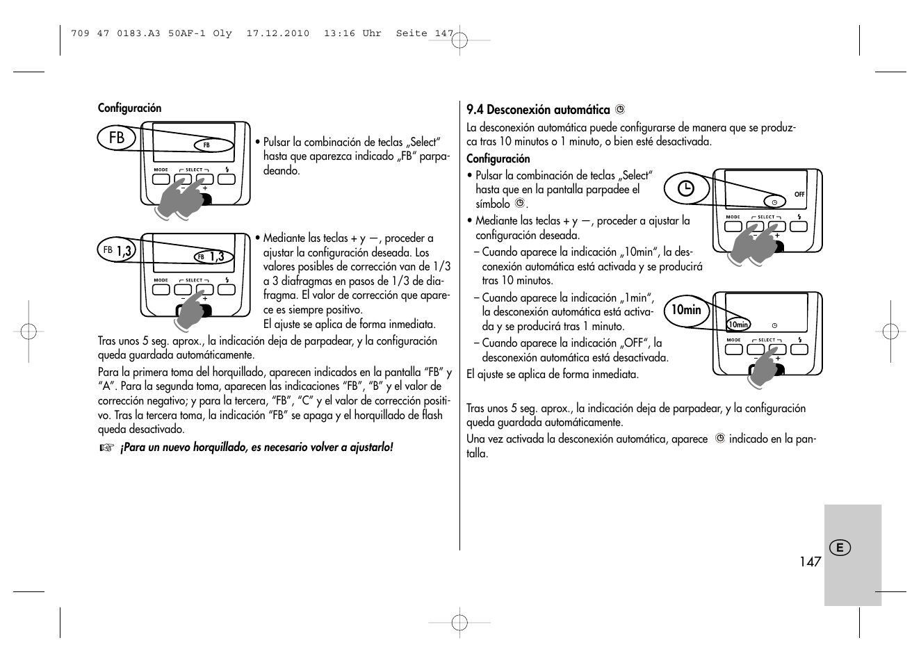 Metz MECABLITZ 50 AF-1 digital Olympus User Manual | Page 147 / 166