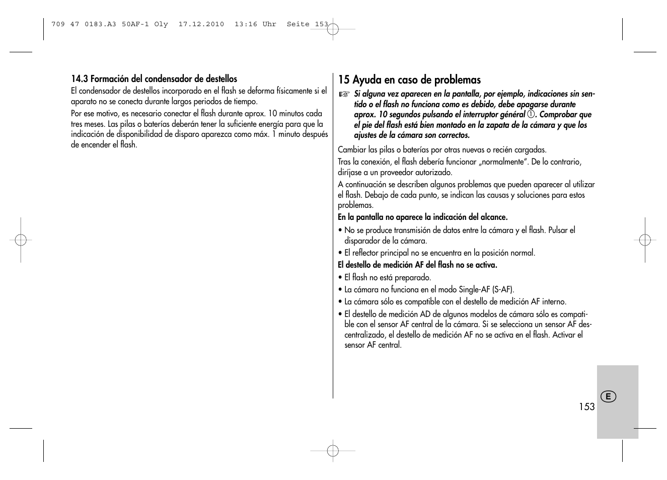 Metz MECABLITZ 50 AF-1 digital Olympus User Manual | Page 153 / 166