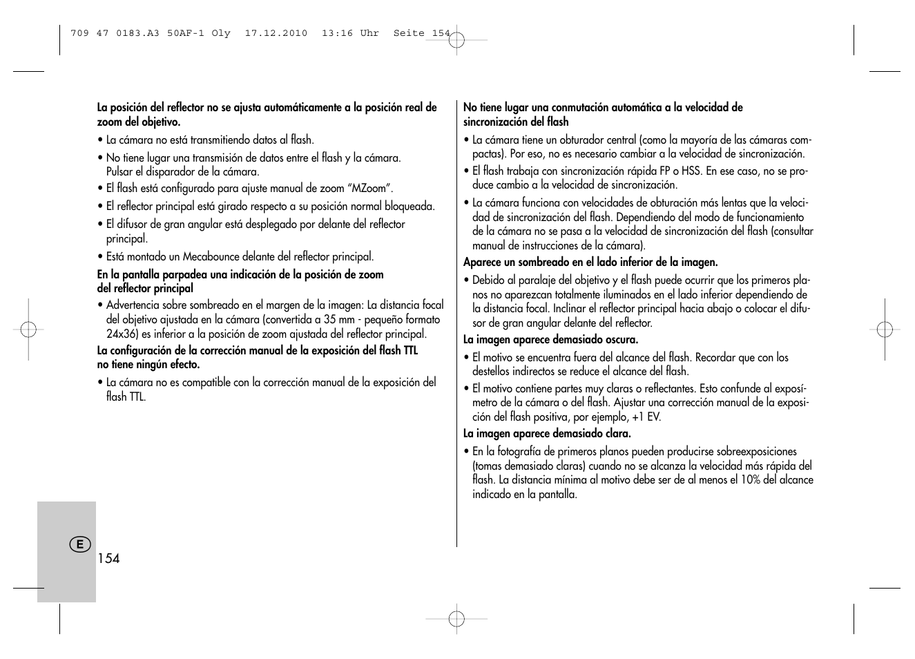 Metz MECABLITZ 50 AF-1 digital Olympus User Manual | Page 154 / 166