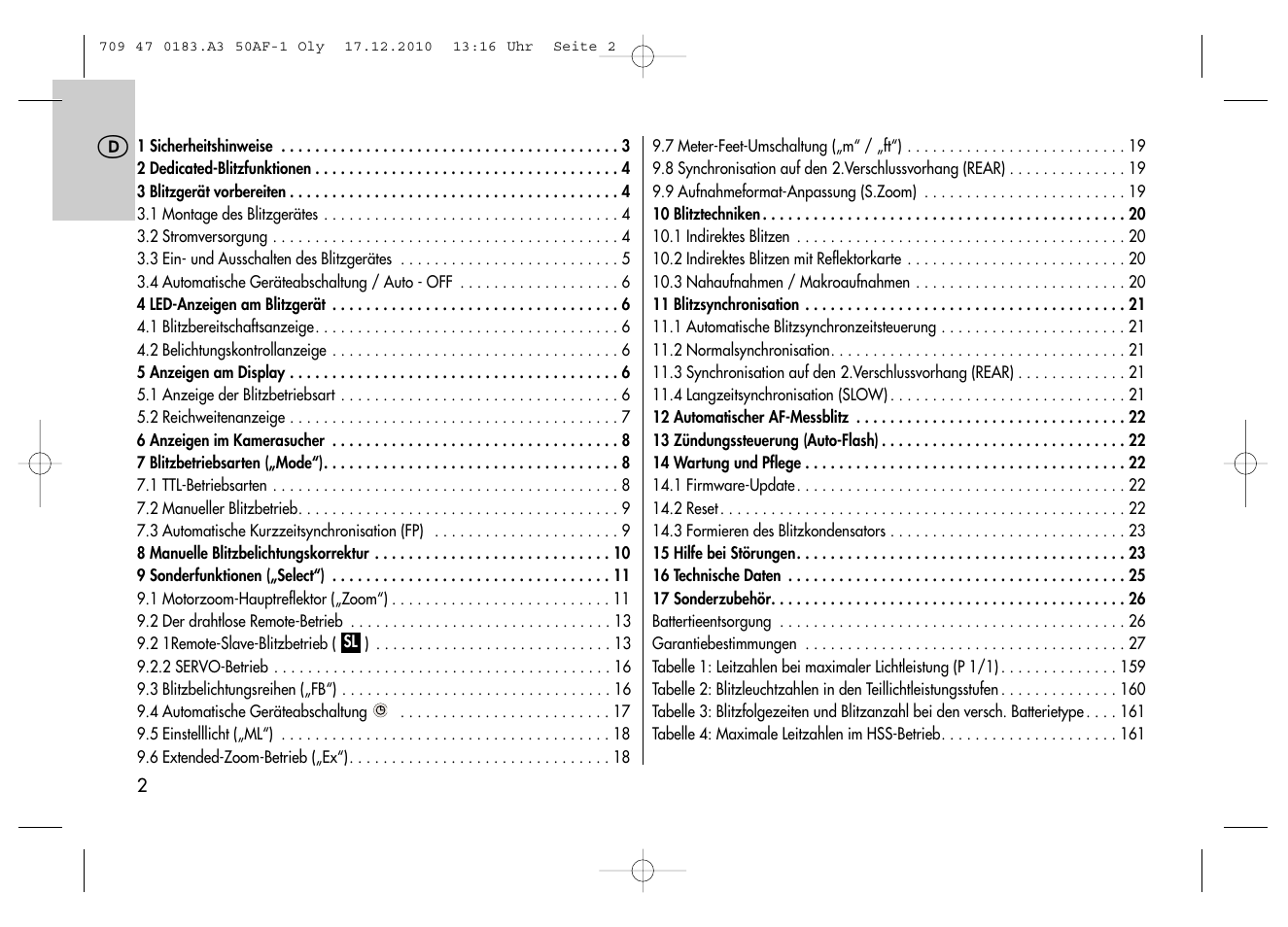 Metz MECABLITZ 50 AF-1 digital Olympus User Manual | Page 2 / 166