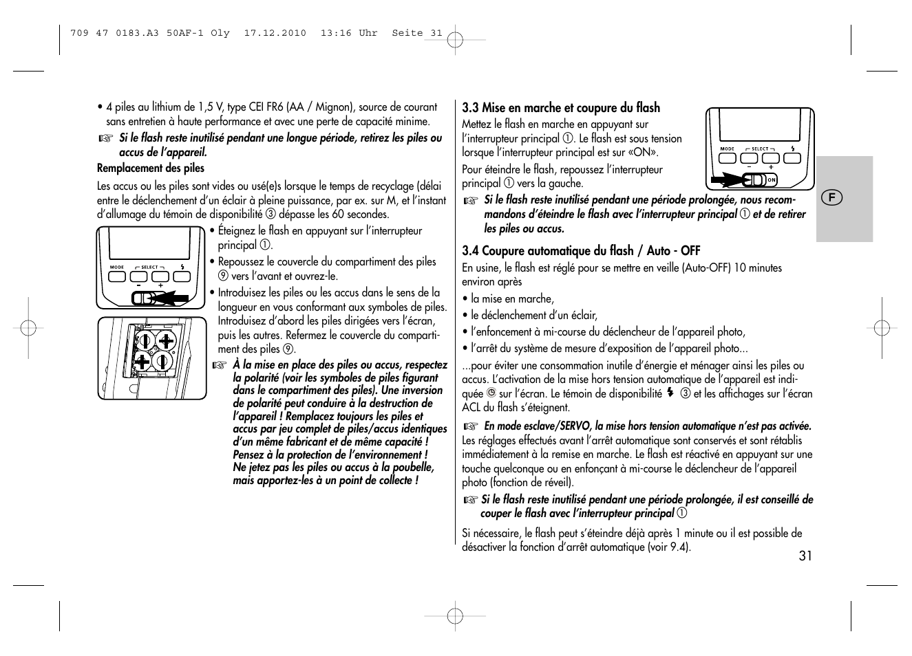 Metz MECABLITZ 50 AF-1 digital Olympus User Manual | Page 31 / 166