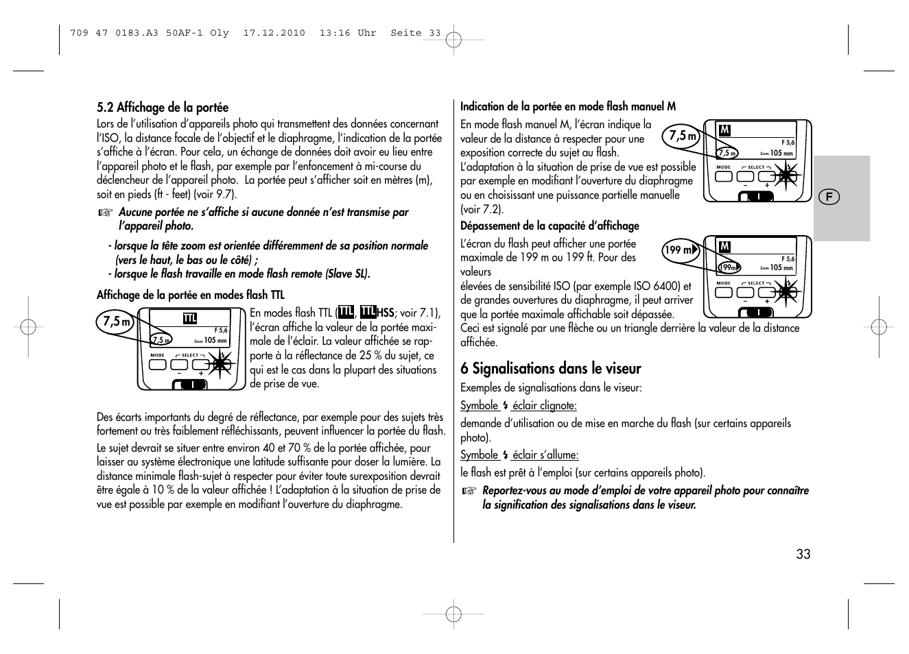 Metz MECABLITZ 50 AF-1 digital Olympus User Manual | Page 33 / 166