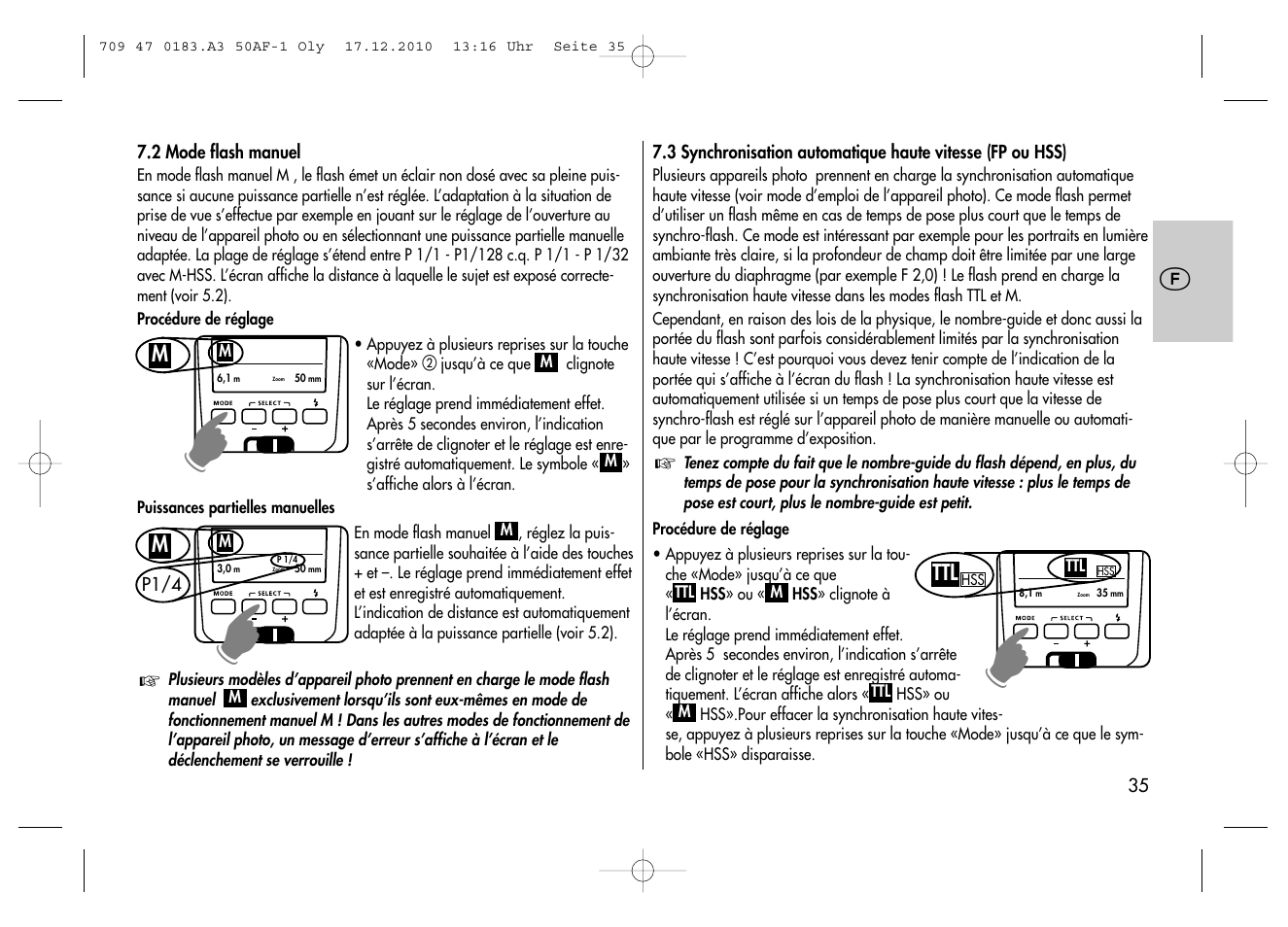Metz MECABLITZ 50 AF-1 digital Olympus User Manual | Page 35 / 166